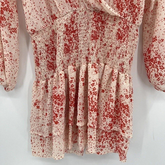 Princess Polly Altona Red Ivory Floral Print Mini Dress Women's Size 6 NWT - Picture 6 of 12